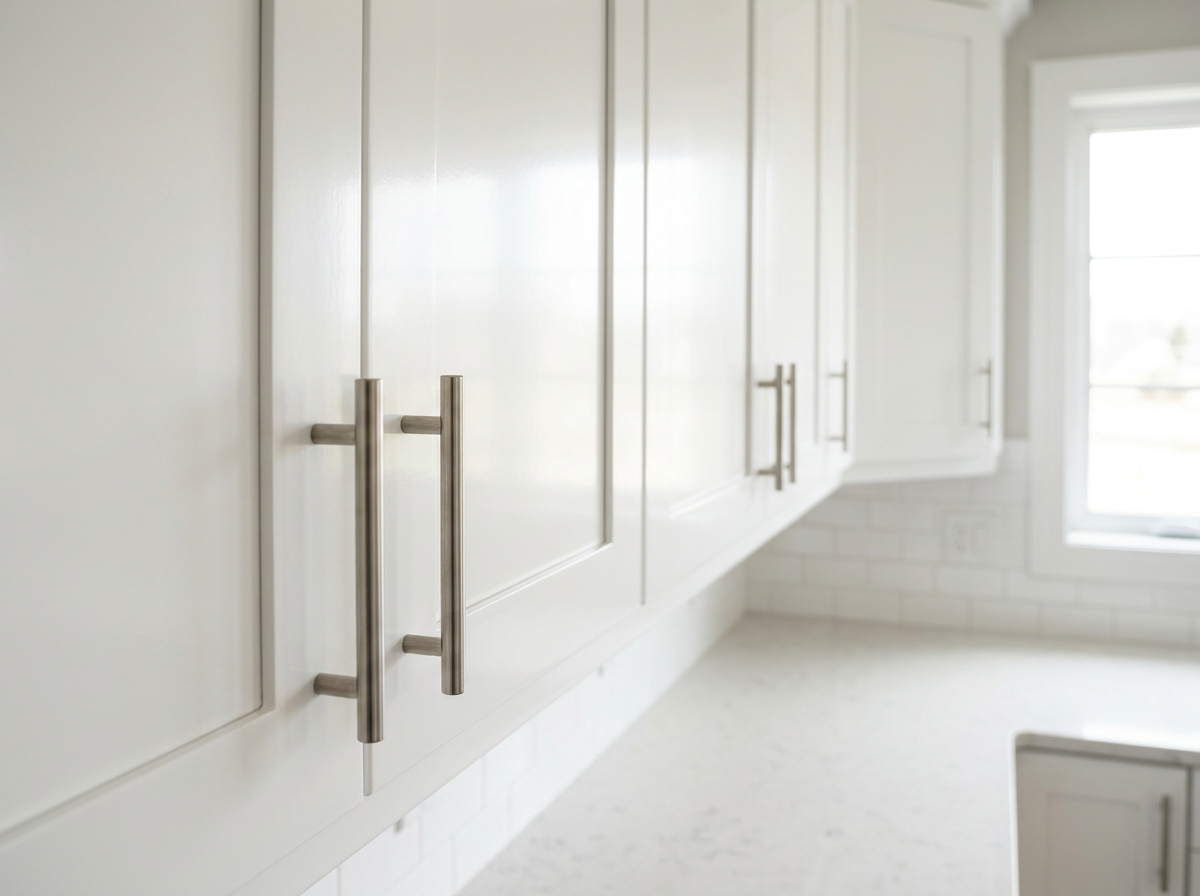 Cabinet door detail - smooth spray-applied finish